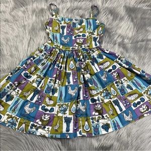 Vintage Handmade Girls Purple Blue Green Farm Food Veggie Novelty Dress